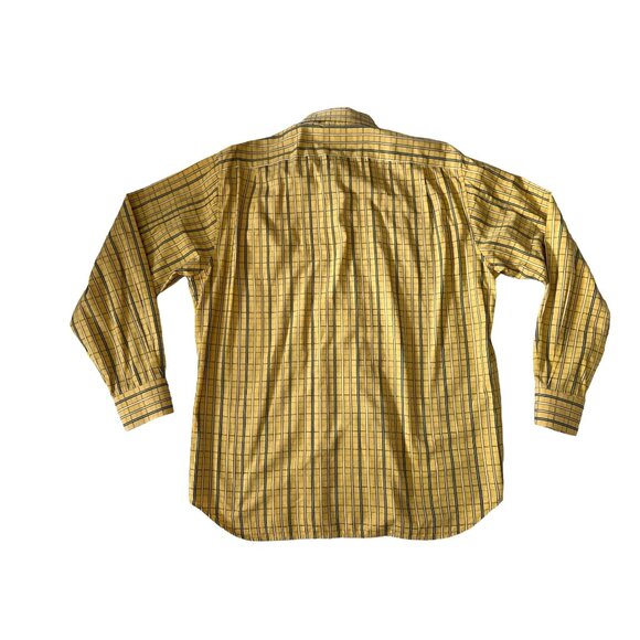 Tommy Bahama Button Up Shirt Island Gold Blue Plaid Cotton Long Sleeves Size XL - Picture 3 of 5